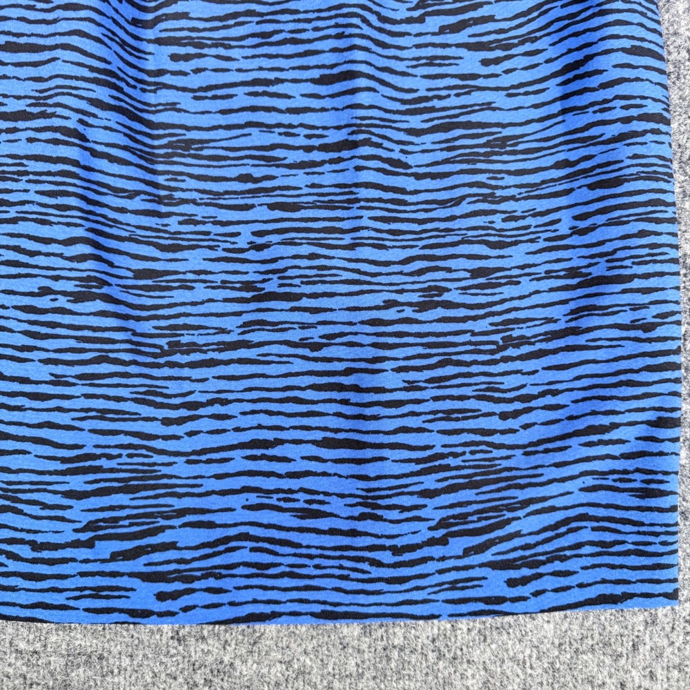 Calvin‎ Klein Sheath Dress Zebra Print Surplice V-Neck Lapis Blue Black 4 Womens - Picture 3 of 10